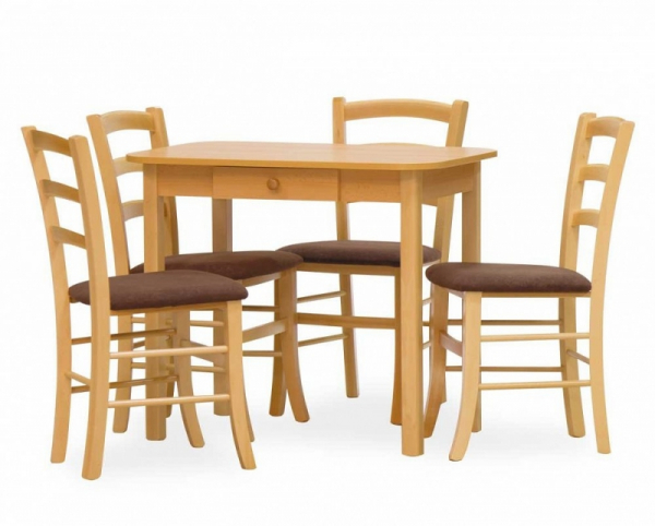 PICCOLO stůl se zásuvkou + PAYSANE židle 4 ks