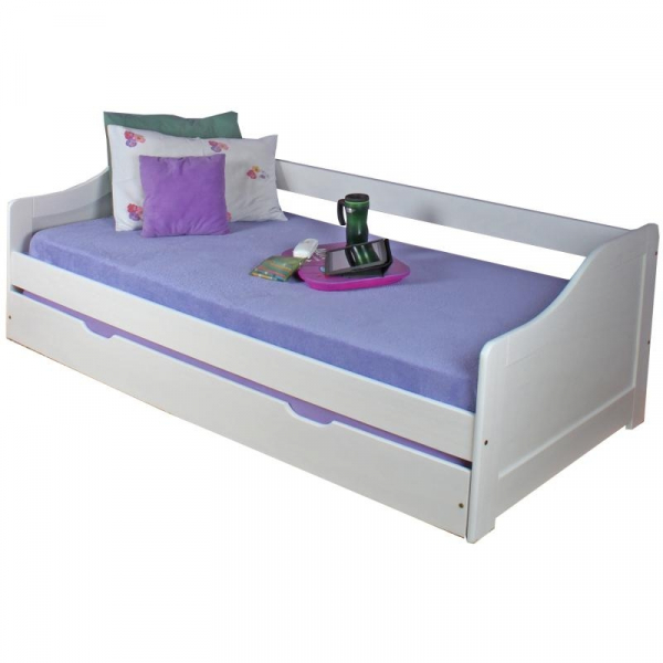 LAURA postel s výsuvnou přistýlkou 8808 - bílá