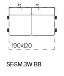 HAMPTON SEGM.3W BB modulový díl rozkládací