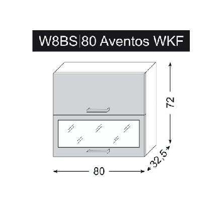 Quantum W8BS AVENTOS/80 skříňka horní výklopná - sklo matné 