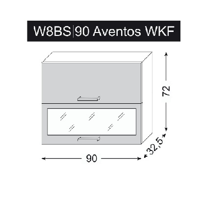 Quantum  W8BS AVENTOS/90 skříňka horní výklopná - sklo matné